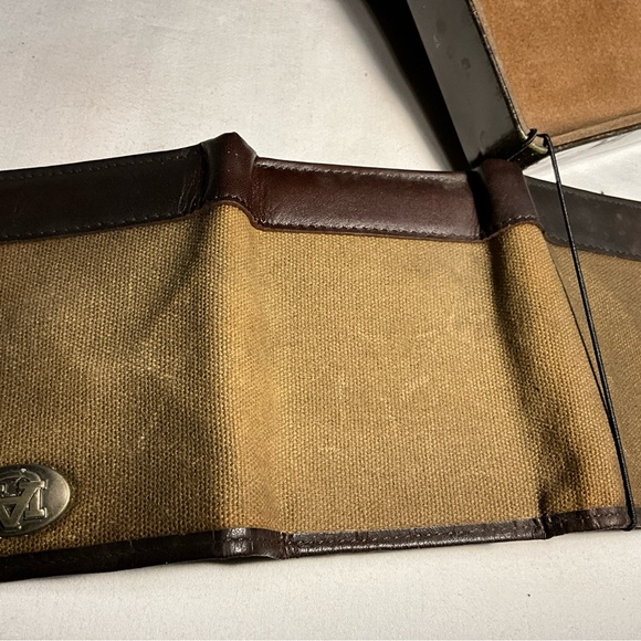 Auburn Waxed Canvas/Leather BY ZEP-PRO Bifold Fishermans Wallet tin GIFT box NEW - Picture 13 of 16